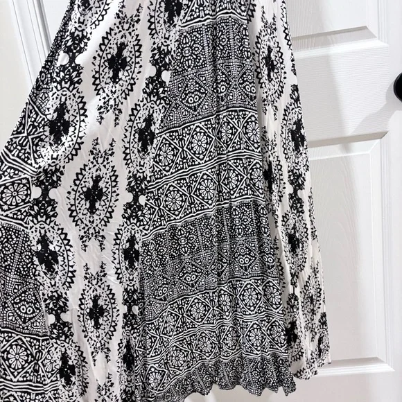 Free People Women Of The Water Maxi Dress Bandeau Black White Boho Small/Medium - Picture 2 of 12